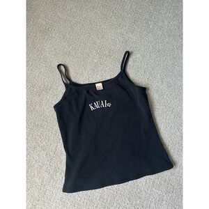 Y2K 2000's Vintage Black Kauai Graphic Cami Top Women Small/Medium